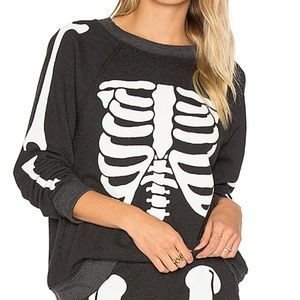 Wildfox Couture Black Inside Out Skeleton Sweater